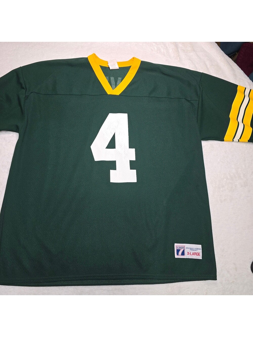 Vintage 90s Green Bay Packers Brett Favre #4 Jersey Logo 7 Made in USA Mesh XL
